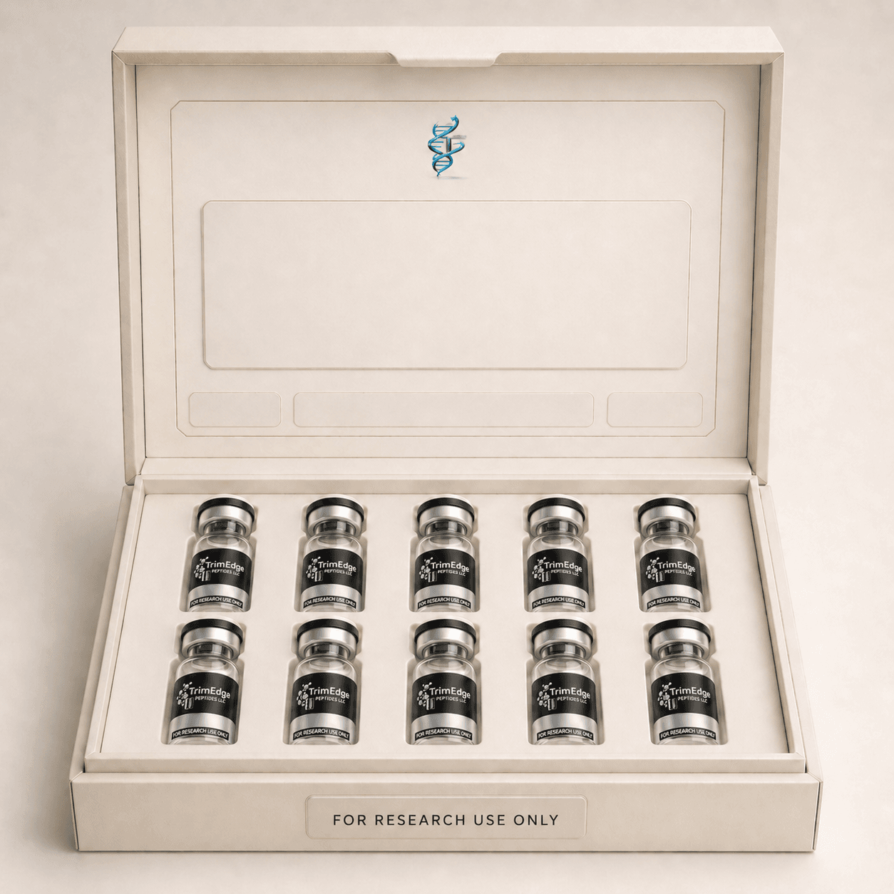 Ipamorelin box of 10 vials, 10 mg per vial.